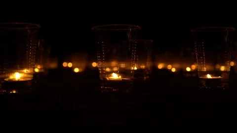 Burning candles in Glasses Stock Footage 115325116