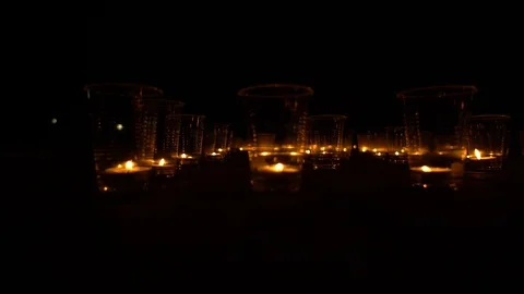 Burning candles in Glasses Stock Footage 115325122