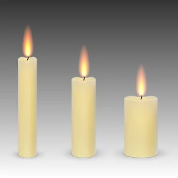 Burning candles isolated Stock Illustration