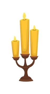Burning candles isolated vector icon Stock Illustration