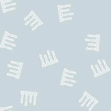 Burning candles line vector seamless pattern black 스톡 일러스트