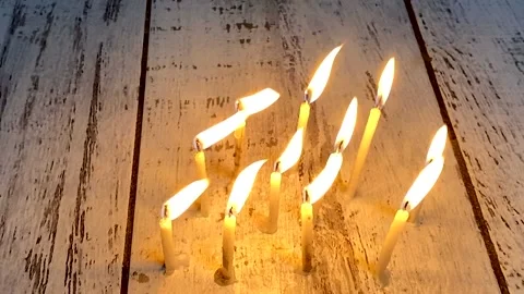 Burning, candles melt 库存影片 146460697