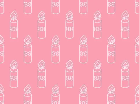 Burning candles pattern. Vector Christmas illustration 스톡 일러스트