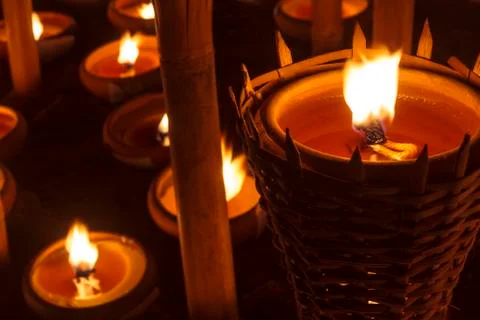 Burning candles Stock Photos