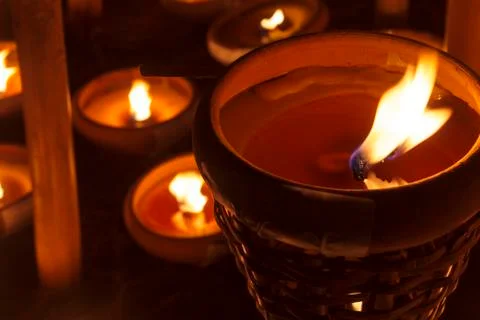 Burning candles Stock Photos