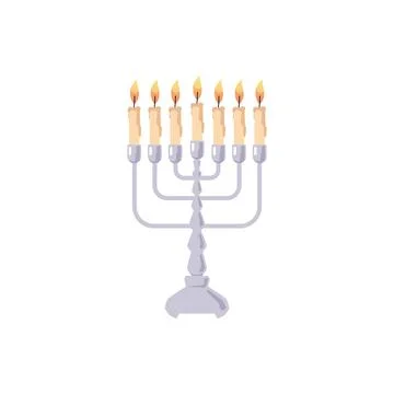 Burning candles on a retro candlestick, vector vintage candle holders and 스톡 일러스트
