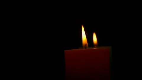 Burning Candles Rotating In The Dark. Stockbeeldmateriaal 196546432