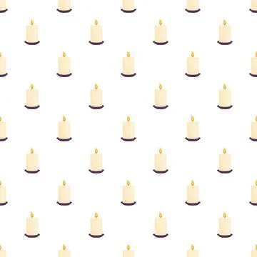 Burning candles seamless pattern creating a light background Stock Illustration
