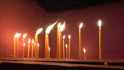 Burning candles slow motion Stock Footage 270424049