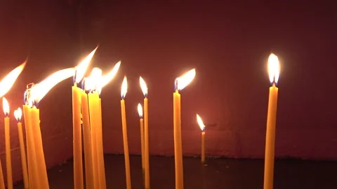 Burning candles slow motion Video stock 270424078