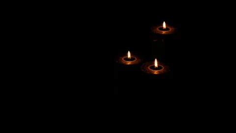 Burning Candles special light effect birthday funeral christmas happy new year Stock Footage 95783780