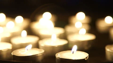 Burning candles on a table Video stock 60442441