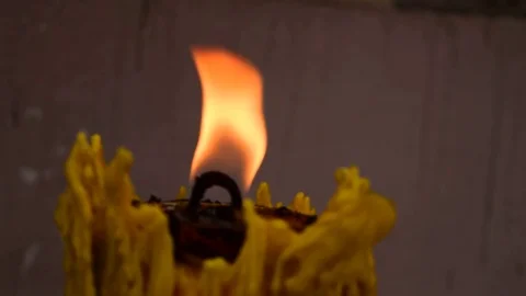 Burning candles were burning bright. Stock Footage 85411069