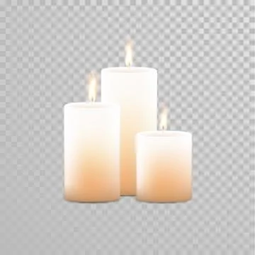 Burning candles wicks vector isolated set Illustration