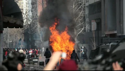 Burning Car Stock Footage 11432840