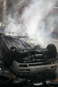 Burning Car Stock Photos