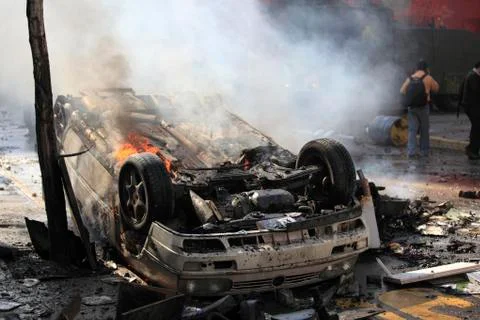 Burning Car Stock Photos