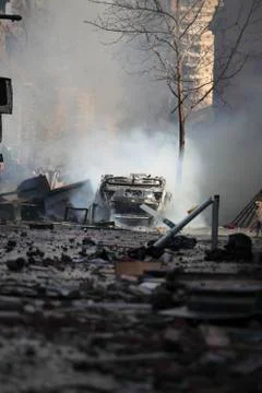 Burning Car Stock Photos