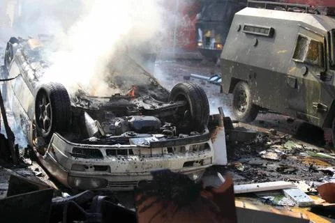 Burning Car Stock Photos