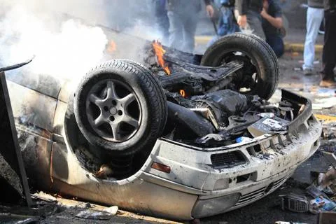 Burning Car Stock-Fotos