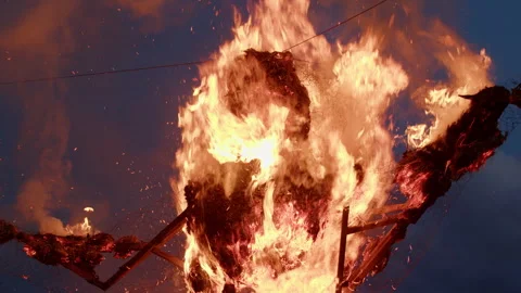 Burning carnival character Stockbeeldmateriaal 268333884