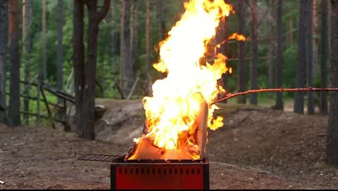 Burning carton box, second part Видео 10894961