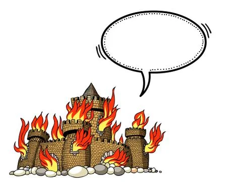 Burning castle-100 Stock Illustration