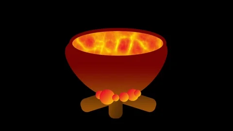 Burning Cauldron Stock Footage 335624007