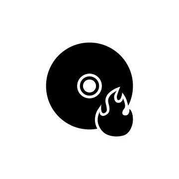 Burning CD, Burn DVD Flat Vector Icon Stock Illustration