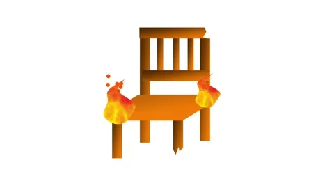 Burning Chair Symbol Stock Footage 335626441