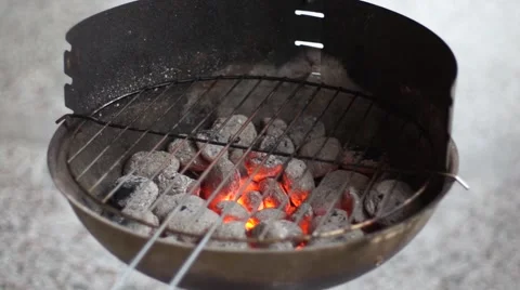 Burning Charcoal Stock Footage 46182349