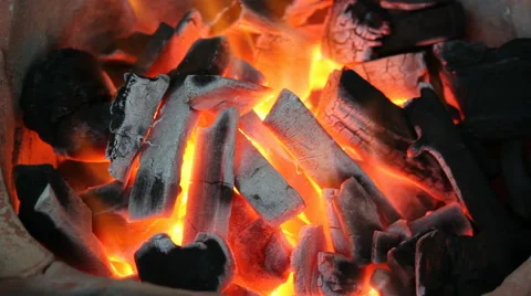 Burning charcoal Video stock 47197614