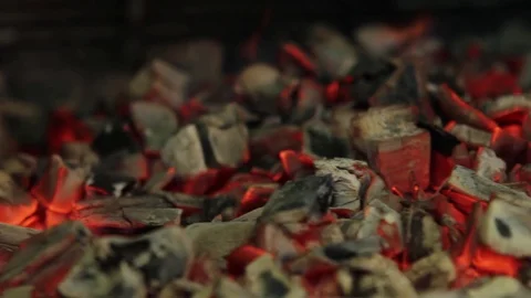 Burning Charcoal Stock Footage 101435215