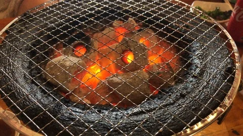 Burning Charcoal Stock Footage 104024172