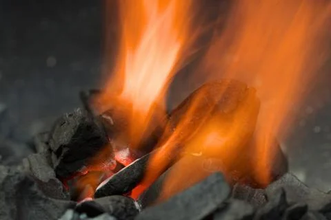 Burning charcoal Stock Photos