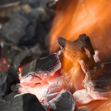 Burning charcoal Stock Photos