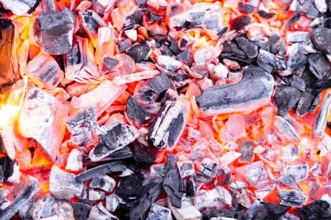 The burning charcoal. Stock Photos