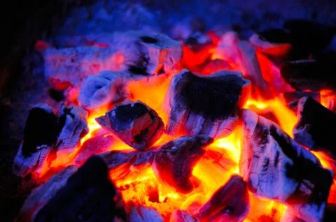 Burning Charcoal Stock Photos
