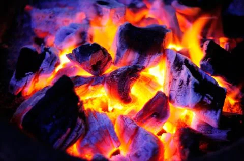 Burning Charcoal Stock Photos