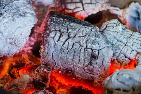 Burning charcoal texture Stock Photos