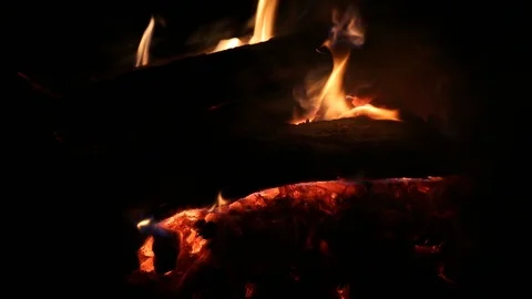 Burning charcoals flame. Stock Footage 86257684