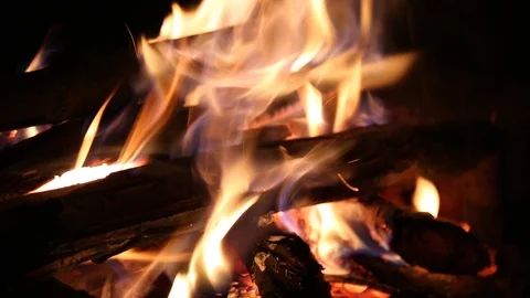 Burning charcoals flame. Stock Footage 86257700