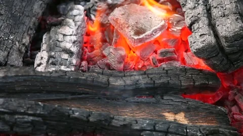 Burning charcoals Video stock 48220815