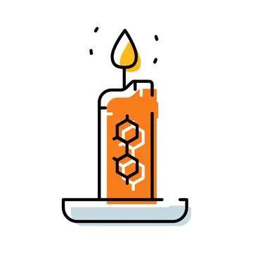 Burning chemical formula candle creating light energy Stock Illustration