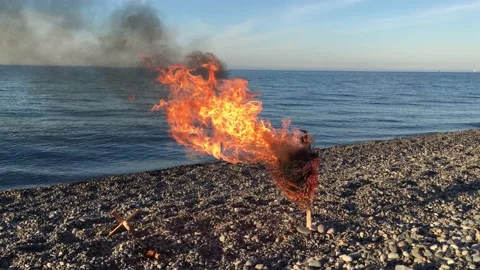 Burning Chichilaki Stock Footage 231322776