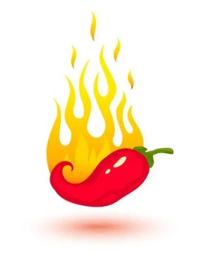 Burning chili pepper Stock Illustration