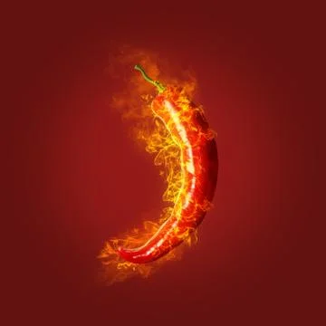 Burning chili pepper Stock Photos