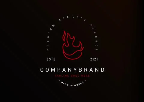 Burning chilli logo design.Vector illustration of red hot burning chilli. Vin 스톡 일러스트