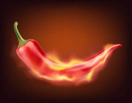 Burning chilli pepper Иллюстрация