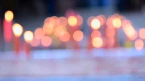 Burning of chinese candle blurry background Stock Footage 71621589
